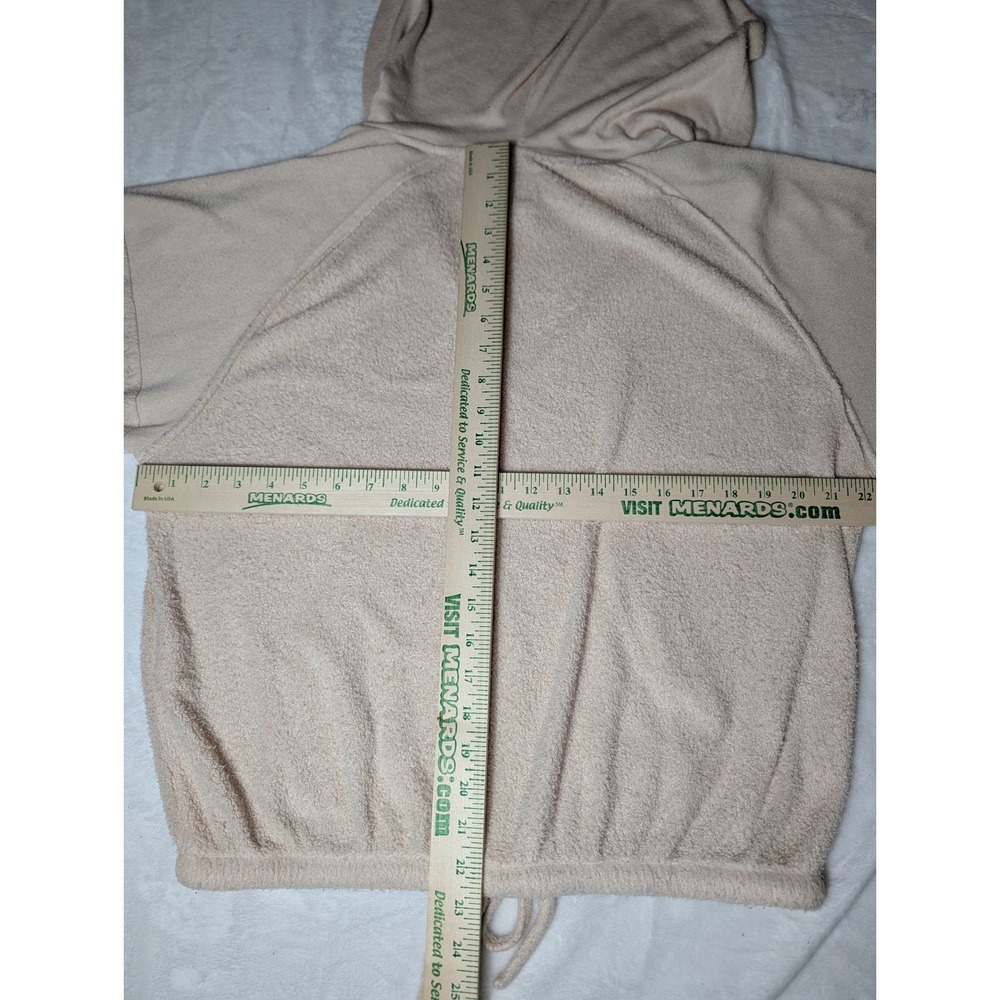 Billabong Womens Terry Cloth V-Neck Hoodie Pullover Peach Medium - Picture 6 of 6
